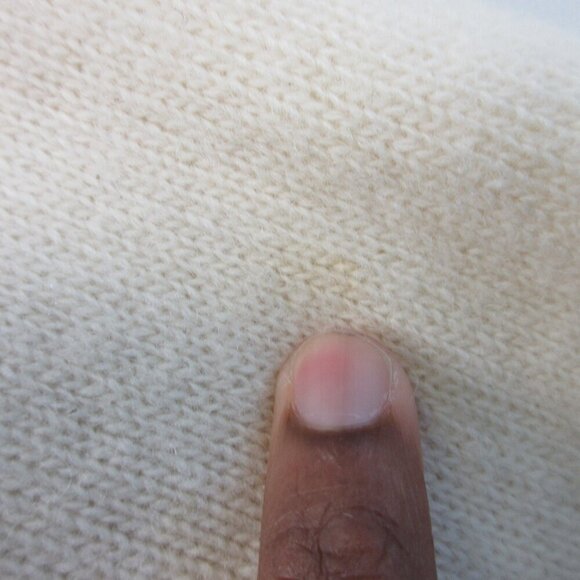 Linda B Collection Women's Sweater S Ivory Lambswool Angora Beads Vtg Luxury 332 - Picture 8 of 15